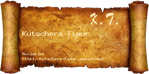 Kutschera Timur névjegykártya